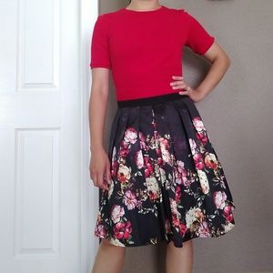 Roberto Cavalli Floral Flare Skirt
